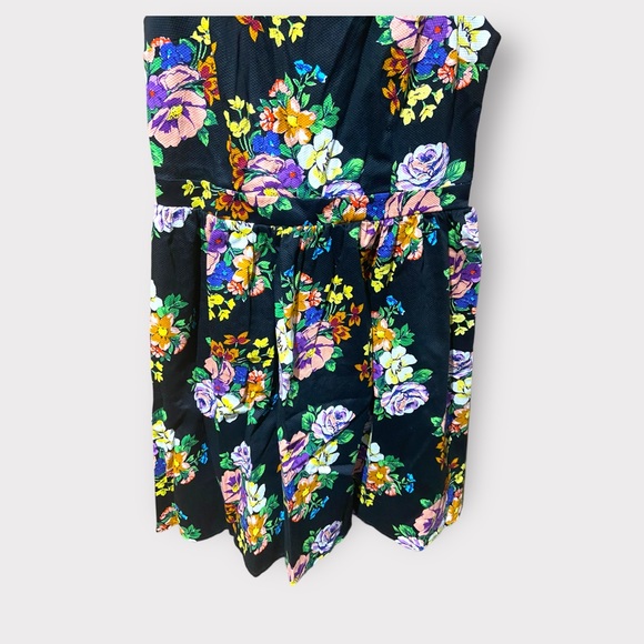 Black multicoloured floral dress atmosphere primark size 14 pattern summer new - Picture 2 of 8